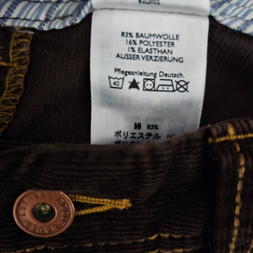Eddie Bauer Corduroy Vintage Y2K Chocolate Brown A-Line Retro Cotton Blend Skirt - Picture 9 of 9